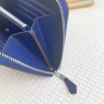 hm silk'in holed classic wallet 20 cobalt grained calfskin