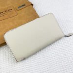 hm silk'in classic wallet 20 white grained calfskin