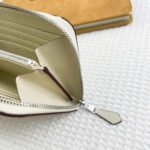 hm silk'in classic wallet 20 white grained calfskin