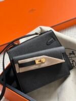 kelly desordre 20 in black epsom leather with gold hardware