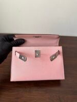 hm kelly mini 20 pink chevre silver hardware