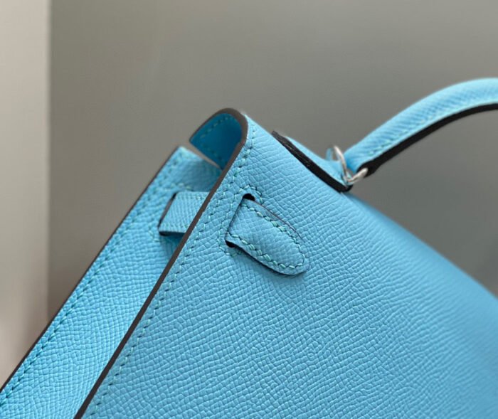 hm kelly mini 20 sky blue epsom silver hardware