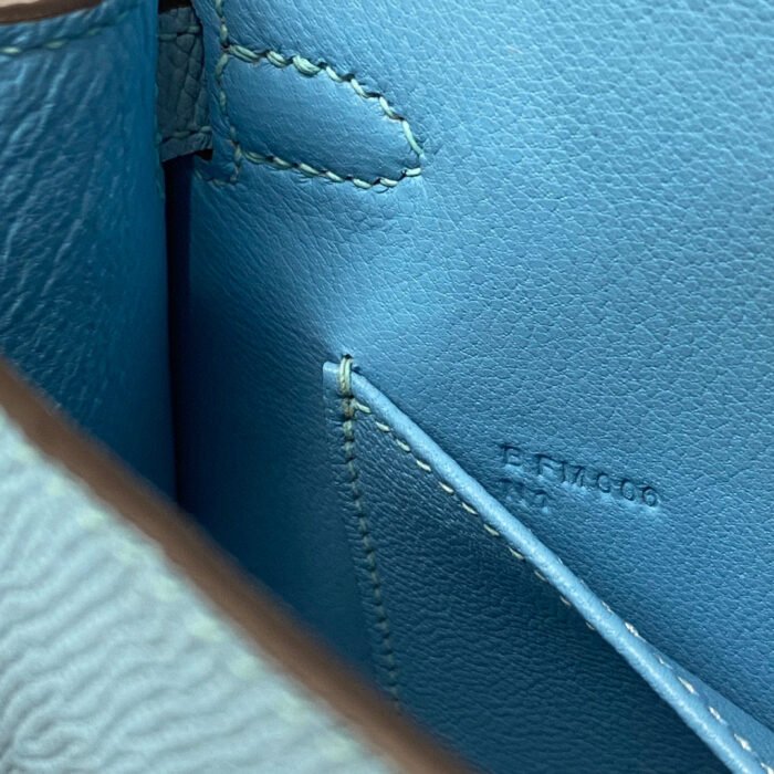 hm kelly mini 20 sky blue epsom silver hardware