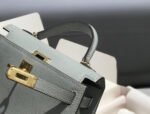 hm kelly mini 20 medium grey epsom gold hardware