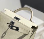hm kelly mini 20 white epsom silver hardware