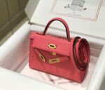 hm kelly mini 20 dark pink epsom gold hardware