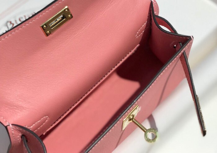 hm kelly mini 20 pink epsom gold hardware