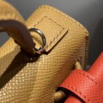 kelly doll picto mini 18 brown mix blue calfskin