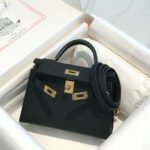 hm kelly mini 19 black epsom calfskin gold hardware