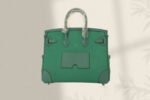 birkin cargo 25cm green canvas and leather silver hardware
