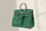 birkin cargo 25cm green canvas and leather silver hardware