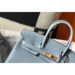 HERM Birkin 25cm Bag In Blue Lin Clemence Leather GHW - 图片 4