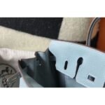 HERM Birkin 25cm Bag In Blue Lin Clemence Leather GHW - 图片 7