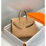 HERM Birkin 25cm Bag In Chai Clemence Leather GHW - 图片 3
