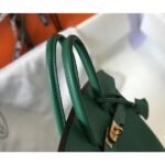 HERM Birkin 25cm Bag In Vert Vertigo Clemence Leather GHW - 图片 6