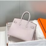 HERM Birkin 25cm Bag In Mauve Pale Clemence Leather PHW - 图片 2