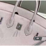 HERM Birkin 25cm Bag In Mauve Pale Clemence Leather PHW - 图片 6