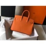 HERM Birkin 25cm Bag In Orange Clemence Leather GHW - 图片 2