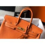 HERM Birkin 25cm Bag In Orange Clemence Leather GHW - 图片 3