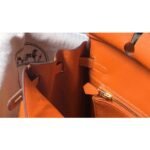 HERM Birkin 25cm Bag In Orange Clemence Leather GHW - 图片 8