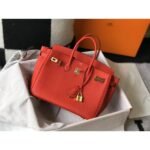 HERM Birkin 25cm Bag In Red Clemence Leather GHW - 图片 3