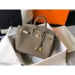 HERM Birkin 25cm Bag In Taupe Clemence Leather GHW - 图片 3