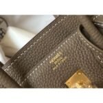HERM Birkin 25cm Bag In Taupe Clemence Leather GHW - 图片 6