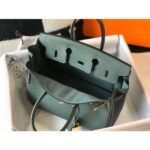 HERM Birkin 25cm Bag In Vert Amande Clemence Leather GHW - 图片 8