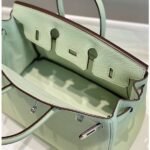 HERM Birkin 25cm Bag In Vert Fizz Clemence Leather PHW - 图片 5