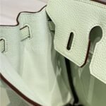 HERM Birkin 25cm Bag In Vert Fizz Clemence Leather PHW - 图片 9