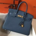 HERM Blue Agate Clemence Birkin 30cm Bag