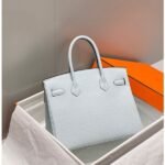 HERM Birkin 30cm Bag In Blue Brume Clemence Leather GHW - 图片 2