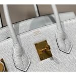 HERM Birkin 30cm Bag In Blue Brume Clemence Leather GHW - 图片 6