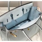 HERM Birkin 30cm Bag In Blue Brume Clemence Leather GHW - 图片 9