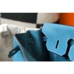 HERM Birkin 30cm Bag In Jean Blue Clemence Leather GHW - 图片 6