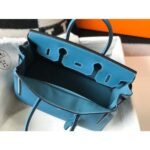 HERM Birkin 30cm Bag In Jean Blue Clemence Leather GHW - 图片 8