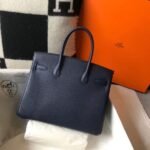 HERM Birkin 30cm Bag In Dark Blue Clemence Leather GHW - 图片 2