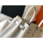 HERM Birkin 30cm Bag In Pearl Grey Clemence Leather GHW - 图片 5