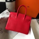 HERM Birkin 30cm Bag In Red Clemence Leather GHW - 图片 2