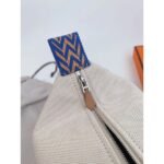 HERM Bride-a-Brac Large Case in Ecru Canvas with Blue Zigzag Motifs - 图片 5