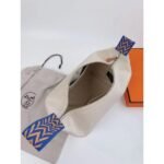 HERM Bride-a-Brac Large Case in Ecru Canvas with Blue Zigzag Motifs - 图片 6