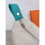 HERM Bride-a-Brac Large Case in Ecru Canvas with Green Zigzag Motifs - 图片 5