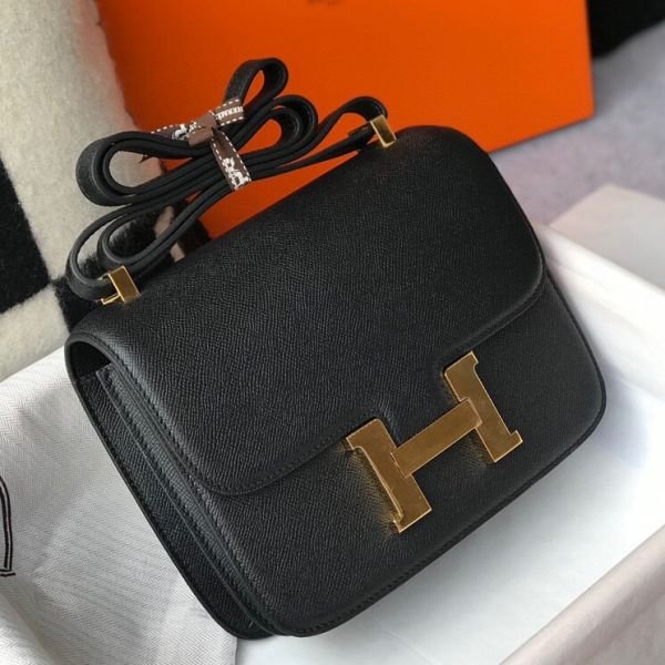 hc24epno.jpg HERM Black Constance MM 24cm Epsom Leather Bag - 图片 1