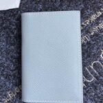 HERM MC?? Euclide Card Holder In Blue Lin Epsom Leather