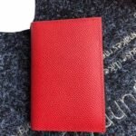 HERM MC?? Euclide Card Holder In Red Epsom Leather
