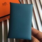 HERM Calvi Card Holder In Blue Jean Epsom Leather