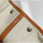 HERM Garden Party 30cm Bag in Toile and Gold Leather - 图片 7