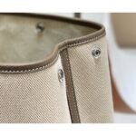 HERM Garden Party 30cm Bag in Toile and Taupe Leather - 图片 5