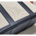 HERM Garden Party 36cm Bag in Toile and Black Leather - 图片 5