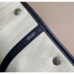 HERM Garden Party 36cm Bag in Toile and Black Leather - 图片 6